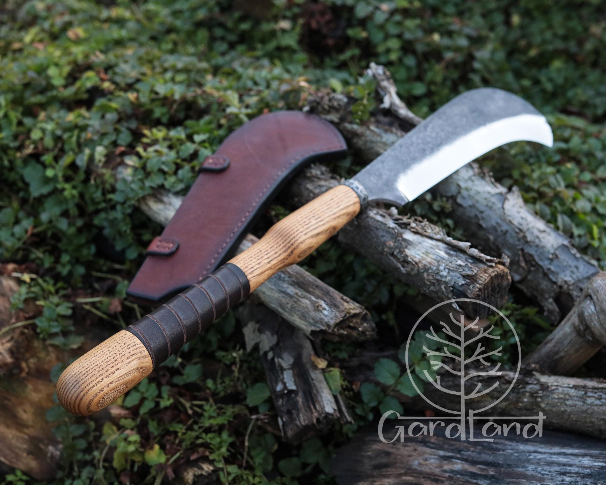 Hand Forged Large Garden Billhook Knife – Heavy Duty Bushcraft Tool ...