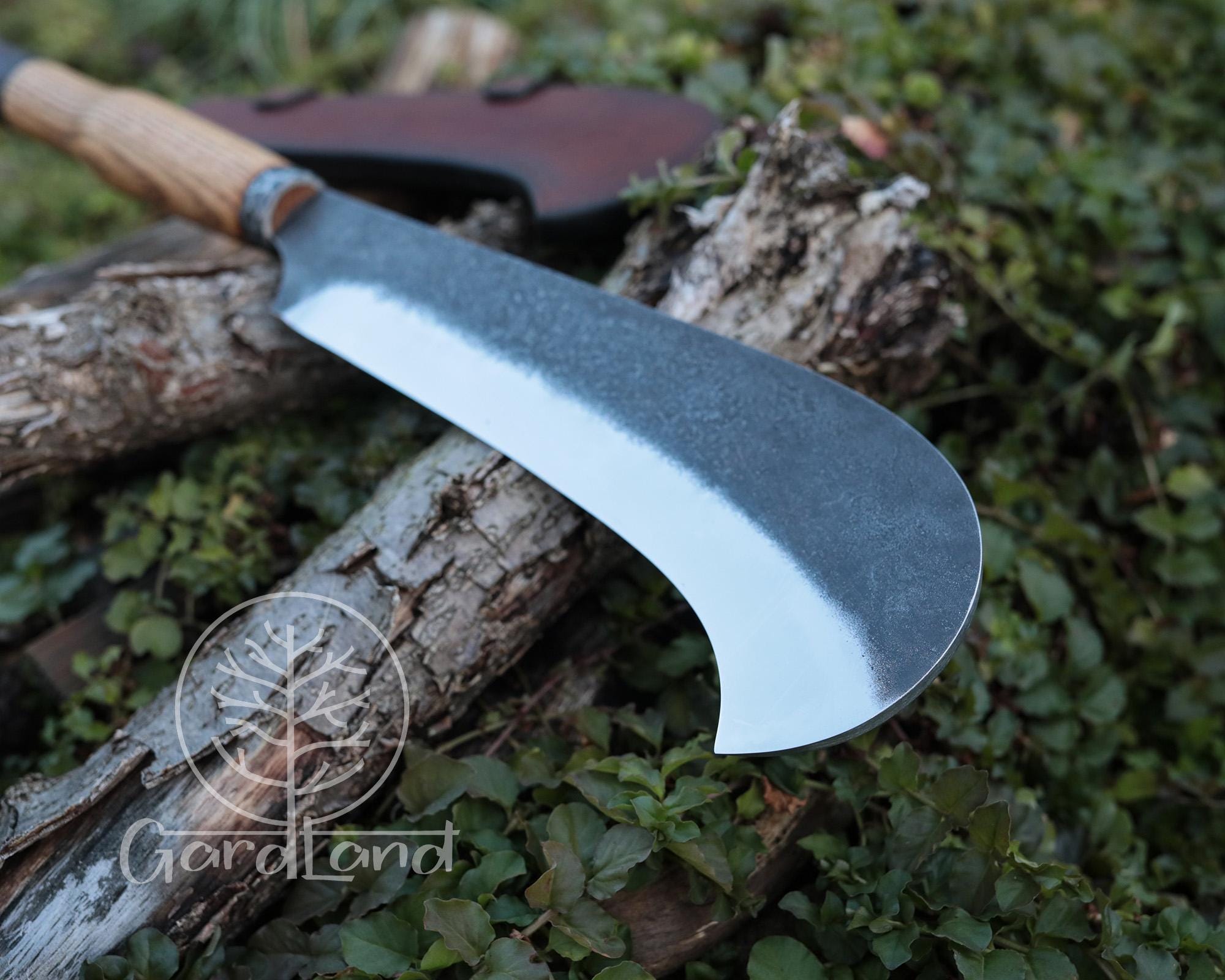 Hand Forged Large Garden Billhook Knife – Heavy Duty Bushcraft Tool ...