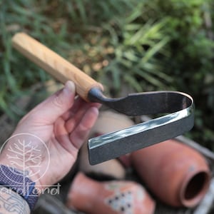 Hand Forged Garden Hand Hoe, Personalised Gifts, Garden Tools, Sharp Hand Hoe, Gardening, Carbon Steel Blade, Cultivating Tool, Gardening