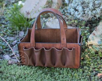 Hand Crafted Garden tool bag | Gardening Tool Bag | Outdoor Carry Bag | Leather Organizer | Leather Tool Bag | Personalized tool bag
