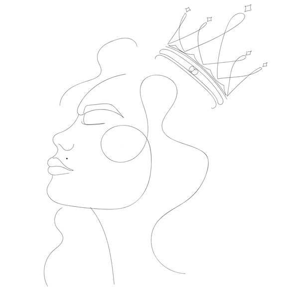 goddess svg line art sticker queen svg red carpet woman face line art svg lady luxury line art svg princess goodnotes svg aesthetic lineart