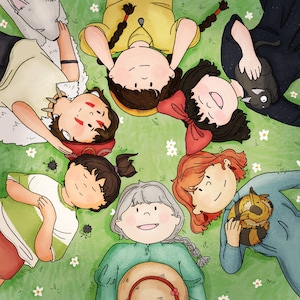 Ghibli Girls Print