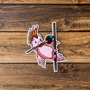 Artistic Cockatoo Sticker, Cute Cockatoo Sticker, Laptop Decal, Water Bottle Sticker, Animal Sticker, Pet Sticker, Bird Sticker