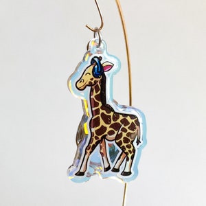 Giraffe Schlüsselbund, Acryl Schlüsselbund, holographische Giraffe Schlüsselbund, Acryl Schlüsselring, Giraffe Schlüsselanhänger, Tier Liebhaber Geschenk, Schlüsselring Giraffe Liebhaber