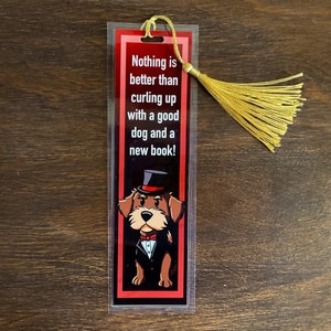 Gifts for Readers, Cute Bookmark, Reader Gift, Bookish Gifts, Puppy Bookmark, Laminated Bookmark, Waterproof Bookmark, Dog Bookmark