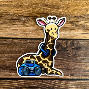 Cute Animal Sticker, Giraffe Sticker, Zoo Animal Sticker, Bullet Journal Sticker, Laptop Decal, Wild Animal, Cute Giraffe, Music Sticker