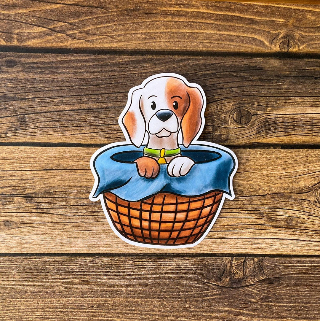Cute Dog Sticker, Puppy Sticker, Laptop Decal, Water Bottle Sticker ...