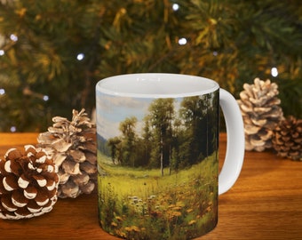 Swedish Meadow Mug | Nature-inspired Ceramic Coffee Cup | Scandinavian Home Decor | Outdoor Motif