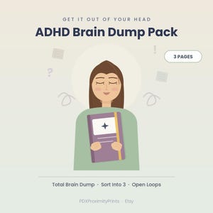 Pacchetto per svuotare la mente in caso di ADHD / Organizzatore per il decluttering, Tracker dei cicli aperti (Download PDF)