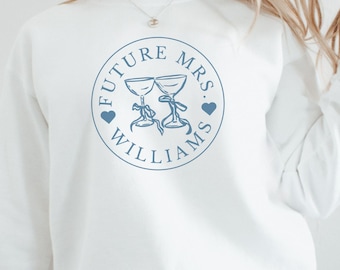 Toekomstige mevrouw sweatshirt, aangepaste verlovingssweater, bruids douchecadeau, trui ronde hals bruid, bruid als cadeau, nieuw verloofd cadeau