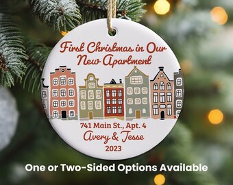 Personalized First Christmas in Our New Apartment Ornament; New Home Gift for Couples; Christmas Keepsake; Realtor Closing Gift; Apt. Gift