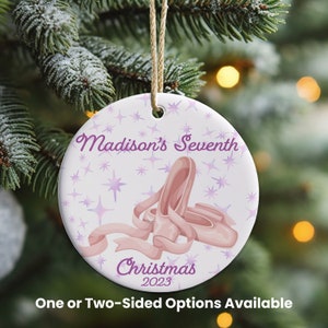 Personalized Ballet Christmas Ornament Makes Great Keepsake, Custom Kid&#39;s Holiday Ornament, Gift for  Dancer, Pink and Purple Ornament