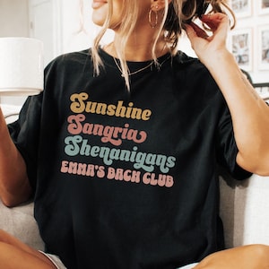 Koszulka na wieczór panieński na plaży, spersonalizowana koszulka na wieczór panieński, koszulka Comfort Colors Beach Bach Club, prezent dla druhny