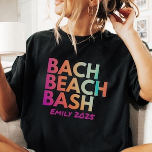 Spersonalizowana koszulka na wieczór panieński na plaży, spersonalizowana koszulka na wieczór panieński, koszulka Comfort Colors Beach Bach Club, prezent dla druhny, Tropical Bach