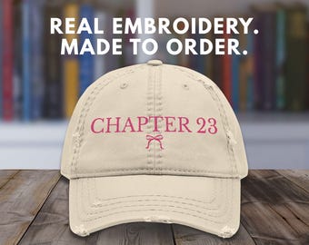 Gorra bordada de papá, capítulo 23, gorra desgastada de Booktok con lazo rosa, regalo picante para amantes de los libros, mercancía de Morally Gray Man, gorra para lector de Romantasy
