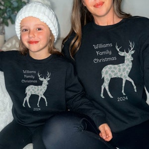 Custom Christmas Sweatshirts w/ Family Name; Classic Style, Matching Holiday Shirts; Personalized Christmas Group Shirts; Couple Matching
