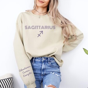 Custom Sagittarius Sweatshirt Makes Perfect Gift for November/December Birthday; Personalized Zodiac Shirt w/ Sagittarius Traits; Unique