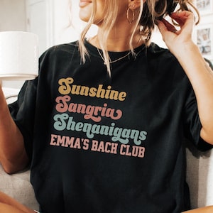 Koszulka na wieczór panieński na plaży, spersonalizowana koszulka na wieczór panieński, koszulka Comfort Colors Beach Bach Club, prezent dla druhny