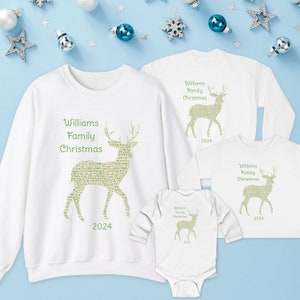 Custom Christmas Sweatshirts w/ Family Name; Classic Style, Matching Holiday Shirts; Personalized Christmas Group Shirts; Couple Matching