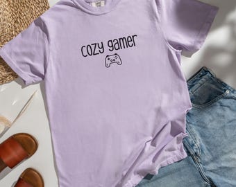 Comfort Colors Cozy Gamer Shirt, Cozy Gaming Girl Gift, Aesthetic Cozy Gamer, Cute Gaming Tee, Gifts For Girlfriend, Cozy Gamer Merch