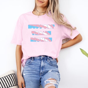 Minimalist Geometric Support Trans Rights Shirt Perfect for Pride Month; Comfortable, Soft-Style T-shirt for Trans Community and Allies