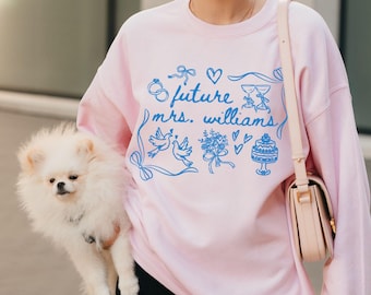 Leuke toekomstige mevrouw sweater, pas verloofd cadeau, aangepaste verloofde sweater, bruids douchecadeau, bruid ronde hals trui, bruid als cadeau