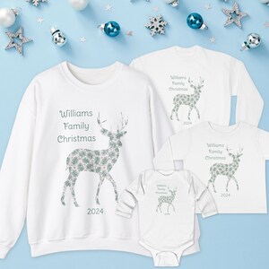Custom Christmas Sweatshirts w/ Family Name; Classic Style, Matching Holiday Shirts; Personalized Christmas Group Shirts; Couple Matching