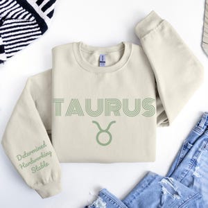 Custom Taurus Sweatshirt Makes Perfect Gift for April/May Birthday; Personalized Zodiac Shirt w/ Taurus Traits for Unique Holiday Gift