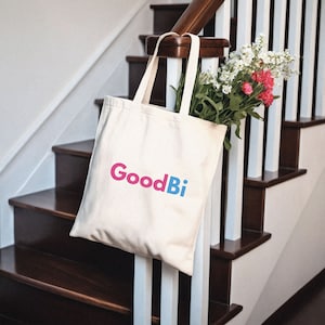 Bisexual Pride Tote Bag Makes Perfect Pride Month Gift; Playful Bi Canvas Tote Makes Cute Birthday Present; Bi Pride Bag; Inclusive LGBT Bag