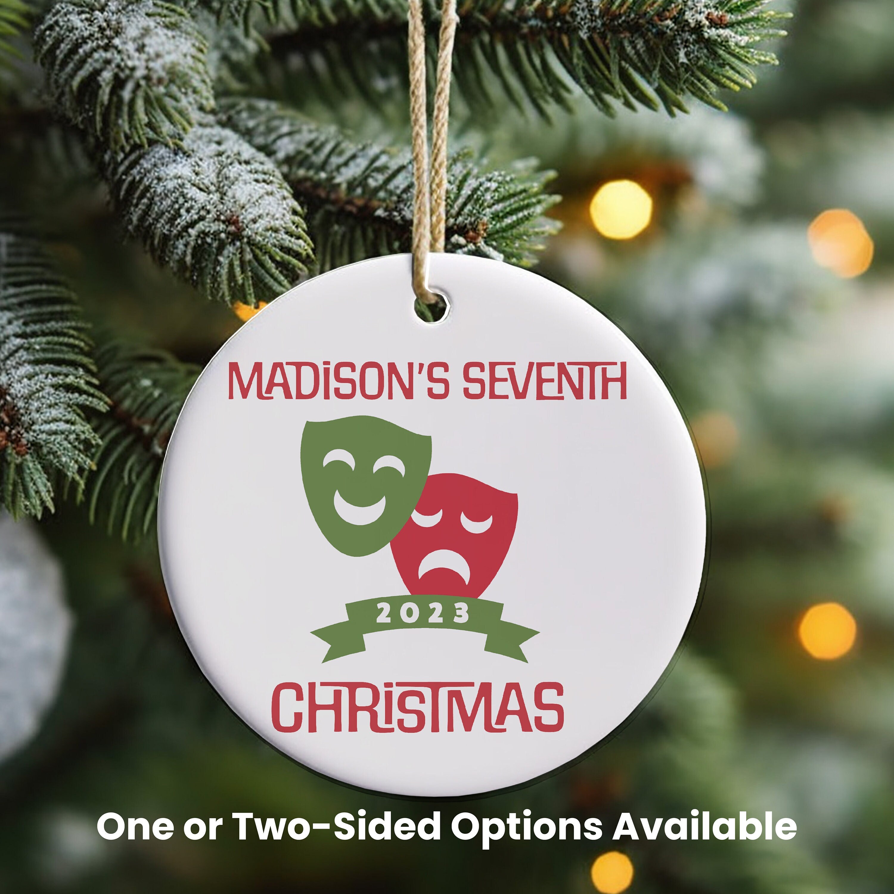 Christmas Ornament for Your Budding Actor Makes Great Keepsake, Personalized Kid's Holiday Ornament, Theater Ornament, Family Ornament