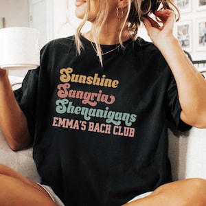 Spersonalizowana koszulka na wieczór panieński na plaży, spersonalizowana koszulka na wieczór panieński, koszulka Comfort Colors Beach Bach Club, prezent dla druhny, Tropical Bach