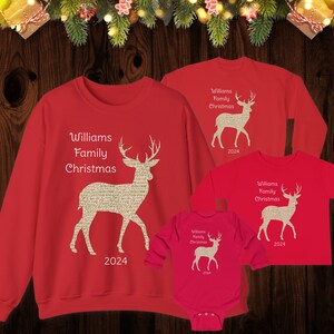 Custom Christmas Sweatshirts w/ Family Name; Classic Style, Matching Holiday Shirts; Personalized Christmas Group Shirts; Couple Matching