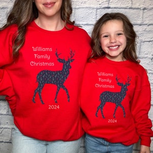 Custom Christmas Sweatshirts w/ Family Name; Classic Style, Matching Holiday Shirts; Personalized Christmas Group Shirts; Couple Matching