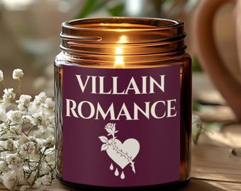 Dark Romance MINI Kerze, Bösewicht Romanze Fantasy Buch Liebhaber Geschenk, Bücherwurm Geschenk für Leser, literarische Kerze, Spicy Romantasy Merch