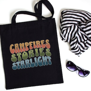 Summer Camp Tote Bag Perfect for Family Camping Reunion; Reusable Canvas Tote Makes Great Camping Life Birthday Gift; Camping Favor Tote Bag
