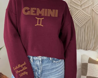 Moletom personalizado Gemini é o presente perfeito para aniversário de maio/junho; Camiseta personalizada do zodíaco com características de Gêmeos para um presente de Natal exclusivo