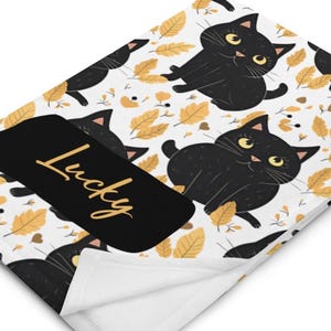 Black Cat Blanket Cat Blanket for People Cat Pattern Blanket Pet Blanket Throw Blanket Cat Blanket for Cat Lover Cat Mom Dad Gift for her