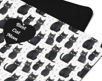 Esterilla de yoga para mamá gata, esterilla de yoga, esterilla de yoga para gatos, gato negro, esterilla de yoga para gatos negros, regalo de yoga, regalo para amantes de los gatos, regalo para ella, regalo de cumpleaños