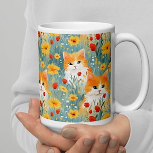 Beautiful Ginger Meadow Cat Mug, Cute Ginger Cat Tea Cup,  Cute Cat Mug, Cute Cat Coffee Mug, Cute Cat Tea Cup, Ceramic Mug,