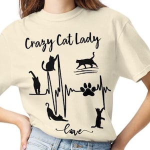 Crazy Cat Lady Shirt Comfort Colors, Cute Black Cat Shirt For Cat Lovers, Black Cat Shirt for Men and Women, Cat Lover Shirt Gift