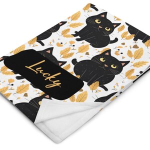 Cat blanket for people, Black Cat Throw Blanket, Black Cat Blanket, Travel Blanket, Soft Blanket, Cat Blanket, Cat Blanket for Cats image 8