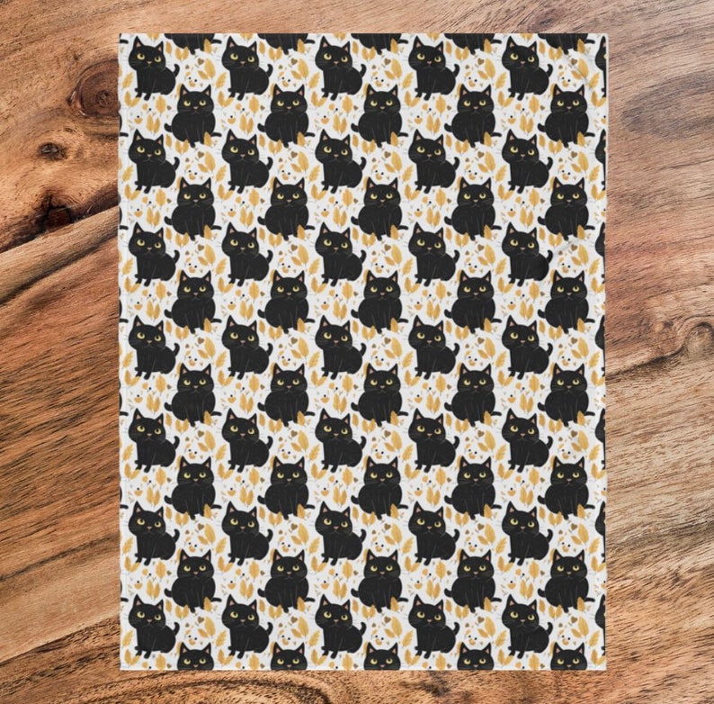 Cat blanket for people, Black Cat Throw Blanket, Black Cat Blanket, Travel Blanket, Soft Blanket, Cat Blanket, Cat Blanket for Cats image 7