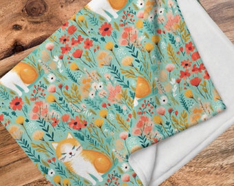 Cat Blanket for People Ginger Cat Soft Throw Blanket Cat Lover Birthday Gift Cat Mom Dad Best Gift for Girls Cozy Toddler Blanket