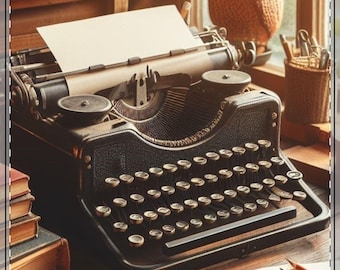 Vintage Schreibmaschine Quadratische Tischdecke, Retro Tischdecke, Küche Esszimmer Dekor, Bauernhaus Bettwäsche, Tee-Party Versorgung
