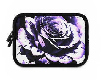 Inked Purple Rose Laptop Tasche von DreamMachine Grafiken