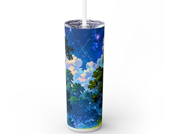 Eingefärbter Skinny Landschaftsbecher, 20 Unzen - Bergbecher, Reisebecher, Edelstahlbecher, Geschenk für Reisende, anpassbarer Becher