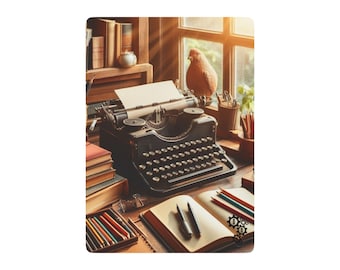 Vintage Schreibmaschinen-Pokerkarten - Retro-Spielkartenpaket für Kartenspiele, Spaß-Pokernachtzubehör, Einzigartiges Geschenk für Spielbegeisterte, Klassisch