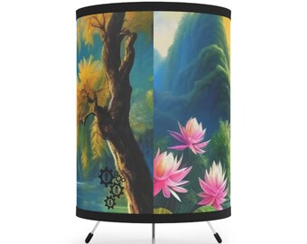 Hochauflösende Tripod-Lampe mit gemustertem Schirm, Stecker für die USA und CA