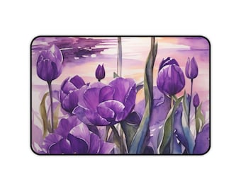Lila Tulpen Schreibtischmatte von DreamMachineGraphics digital designt