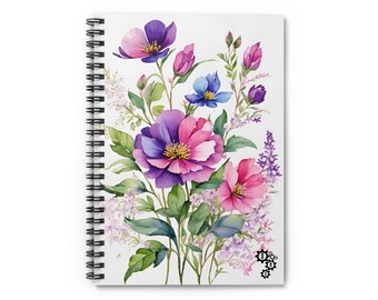 Wildblumen Stilisiertes liniertes Notizbuch